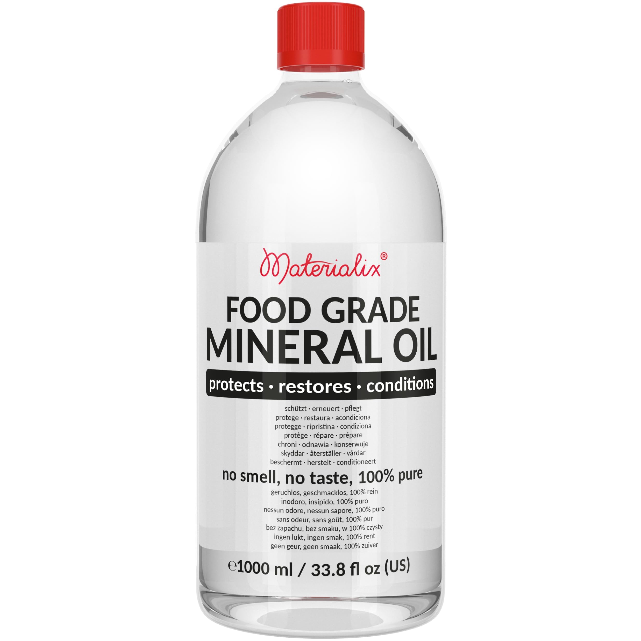 Materialix Food Grade Mineral Oil – 1000ml Butcher Block Conditioner