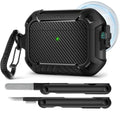 MOBOSI AirPods Pro 3 Case – Shockproof MagSafe Hard Shell with Lock, Keychain & Cleaner Kit | Black