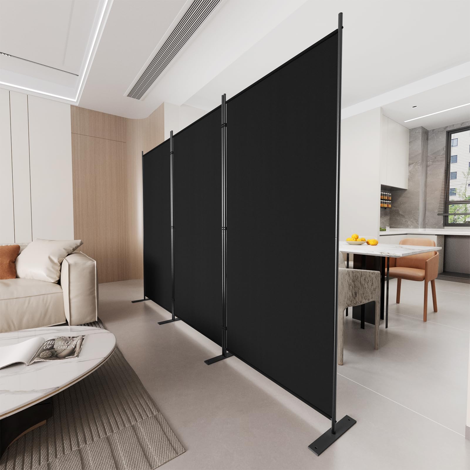 C-Hopetree 3-Panel Room Divider | 180cm Folding Privacy Screen – Black