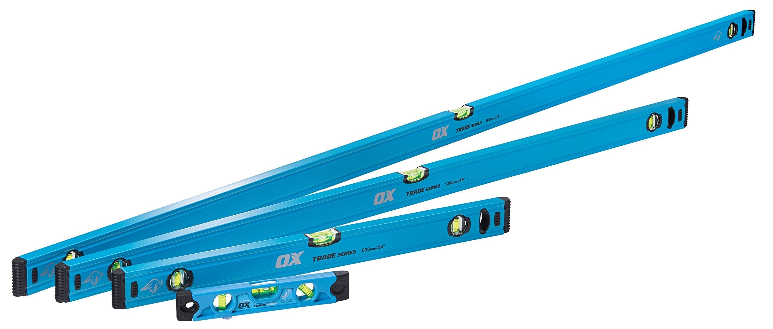 OX Industrial Spirit Level | High-Precision 3-Vial Measuring Tool – Blue