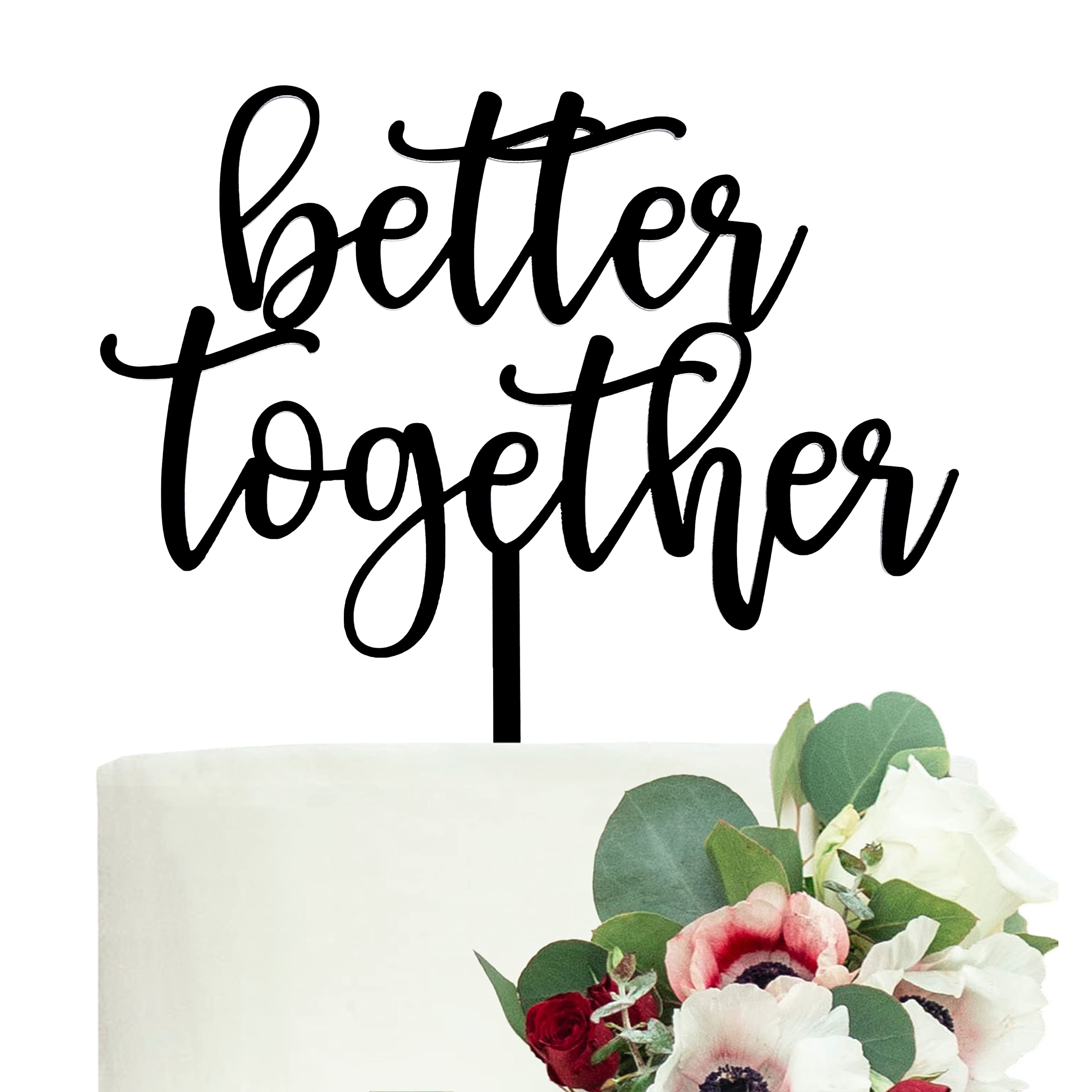 LOVENJOY Better Together Cake Topper – Frosted Acrylic Wedding Decoration