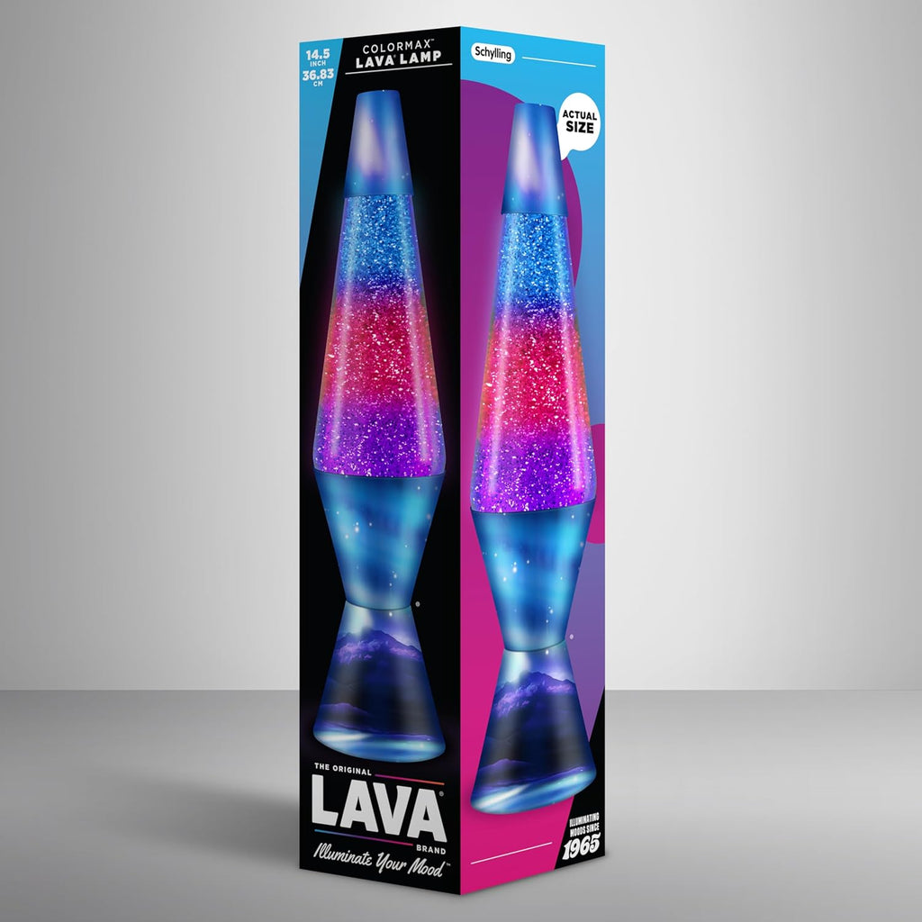 Snaps Northern Lights Lava Lamp – 14.5 Inch Silver Glitter Mood Light