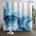 Xiaoterna Blue Marble Shower Curtain | Modern Abstract Polyester Fabric