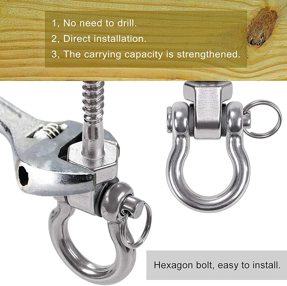 BeneLabel 6-Pack Hammock Bolts | SUS304 Stainless Steel Swing Brackets