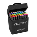 Vallteng 40 Colors Twin Tip Art Markers – Permanent Graphic Drawing Pens