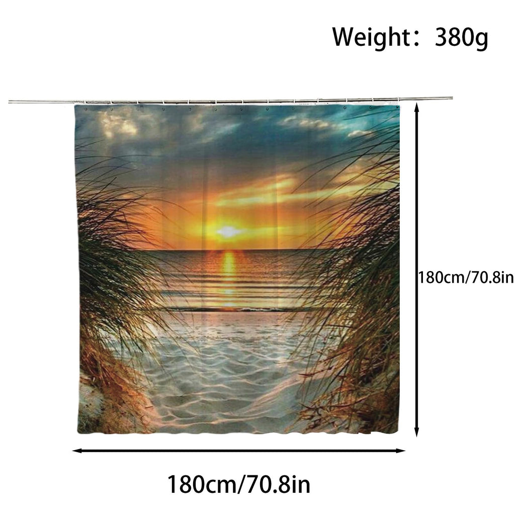 FAIRYGATE Shower Curtains for Garden Shower Curtain Mould Proof Resistant Water Repellant Fabric Polyester with 12 Plastic Hooks Bathroom Curtains - image 2