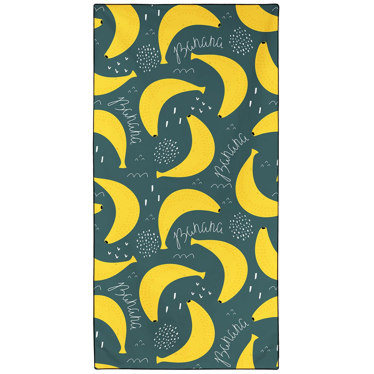 Violetpos Banana Doodle Beach Towel, Extra Large 180x90 cm 250GSM Microfibre, Sand Free Quick Dry - image 1