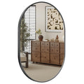 Dripex Oval Wall Mirror | 50x70cm Aluminum Frame Bathroom Mirror – Black