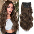 20" Wavy Clip-in Hair Extensions | 4PCS Medium Brown