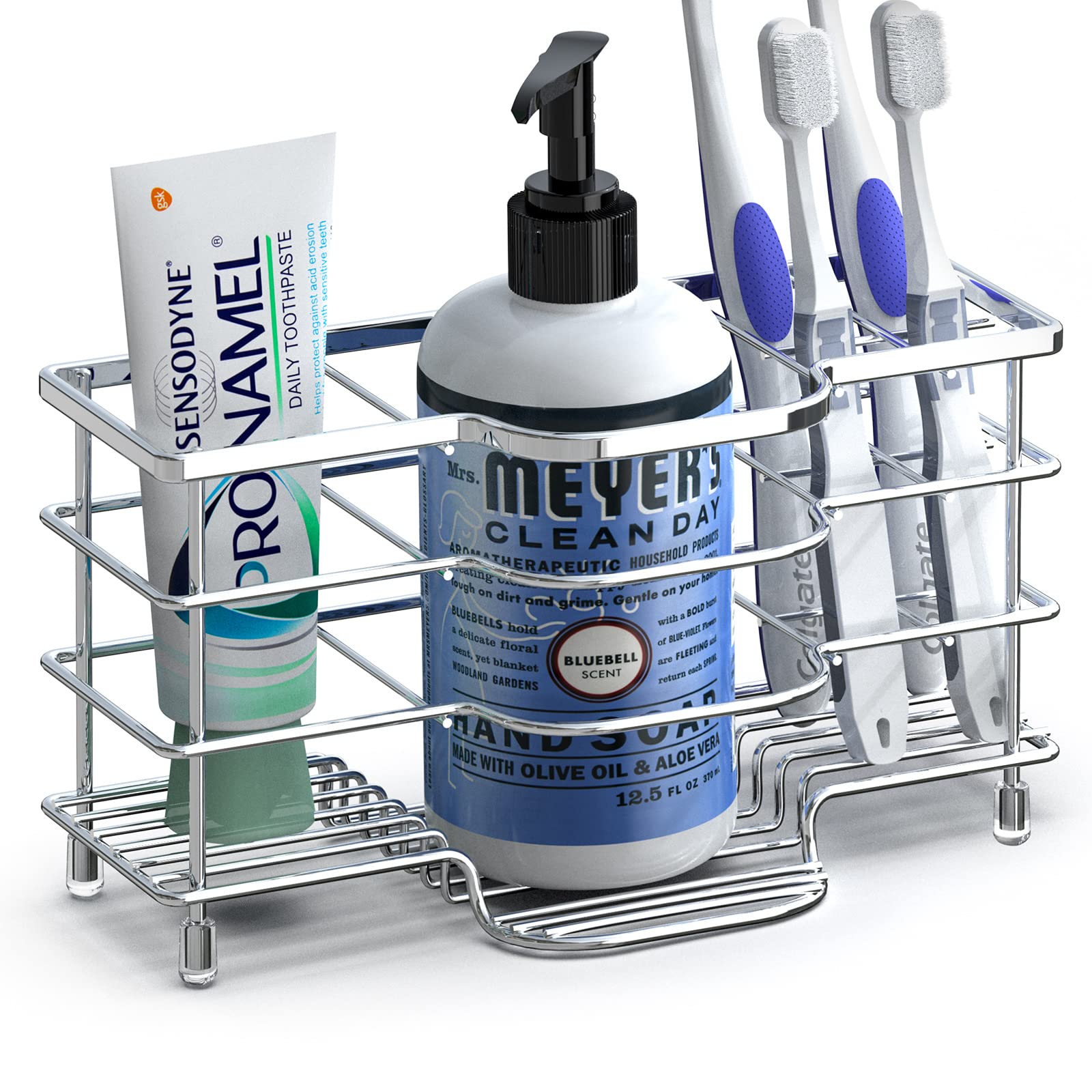 Linkidea Stainless Steel Toothbrush Holder | 6-Slot Ventilated Caddy