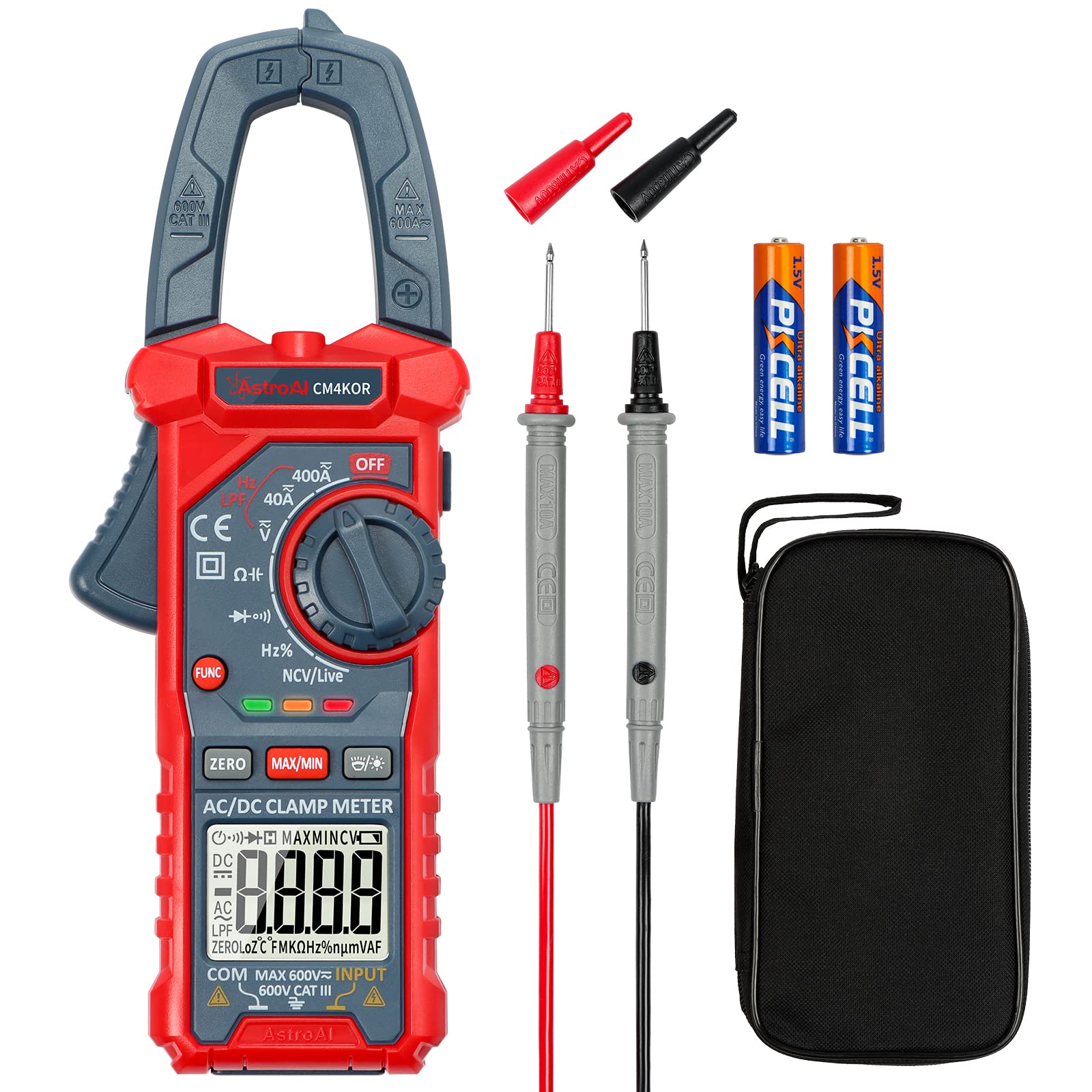 AstroAI Digital Clamp Meter Multimeter | 4000 Counts Auto-ranging