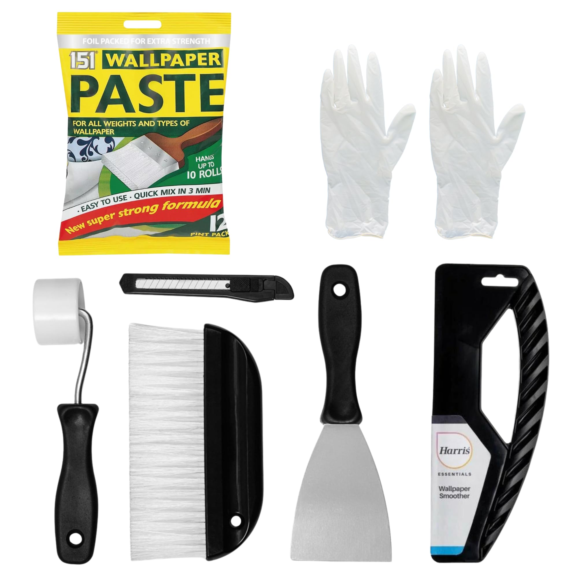 Jolof Store Wallpaper Paste Kit – 10 Roll Adhesive with 6-Piece Tool Set