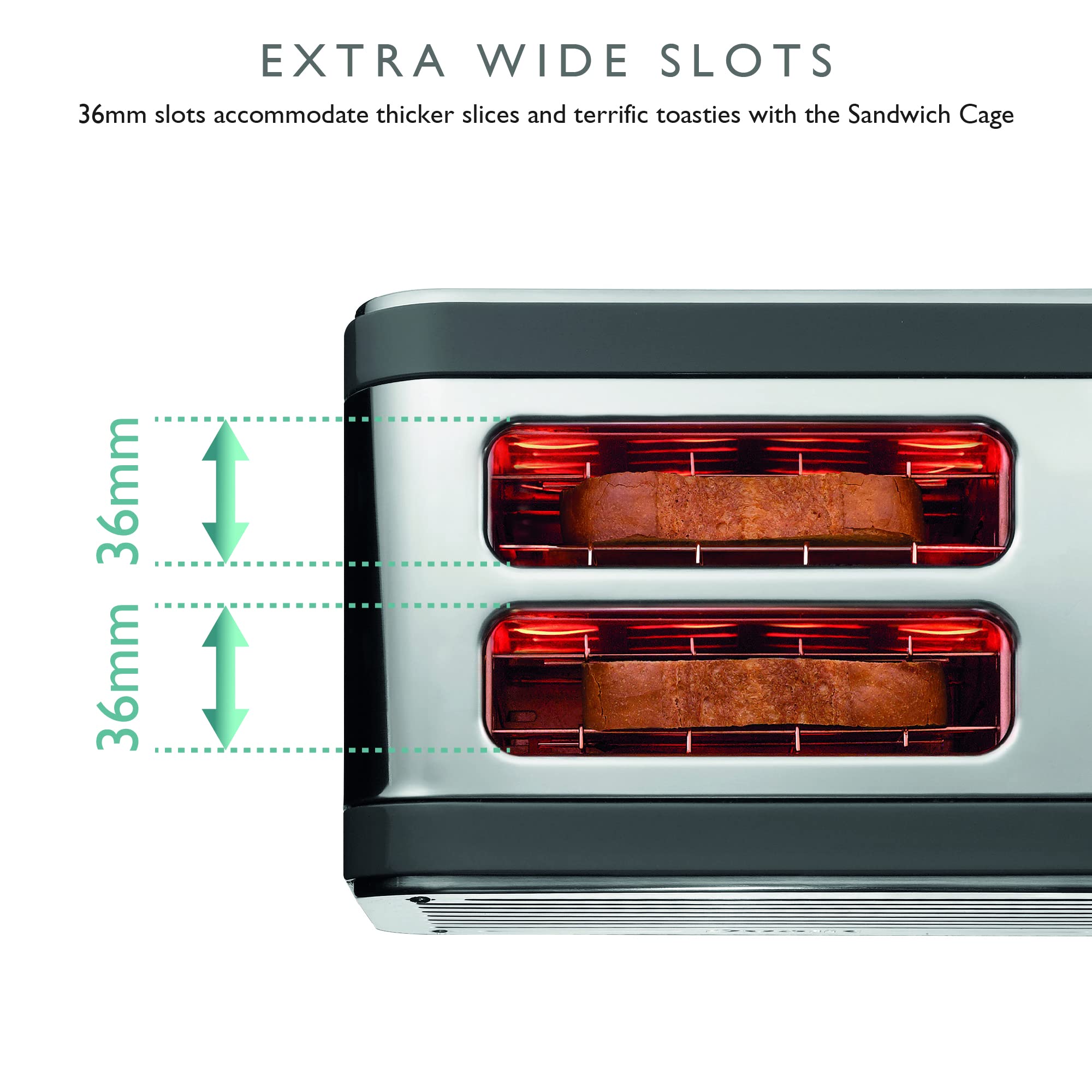 Dualit Architect 2 Slice Toaster | Stainless Steel with Grey Trim