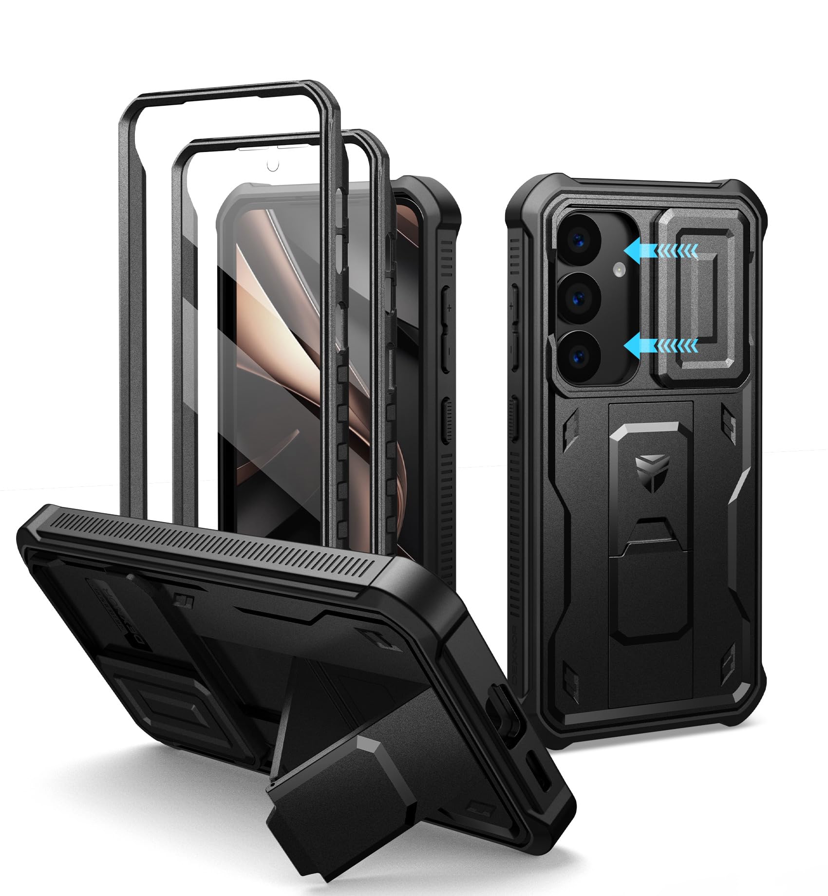 Dexnor Samsung Galaxy S25 Case – Rugged Shockproof Cover with Kickstand