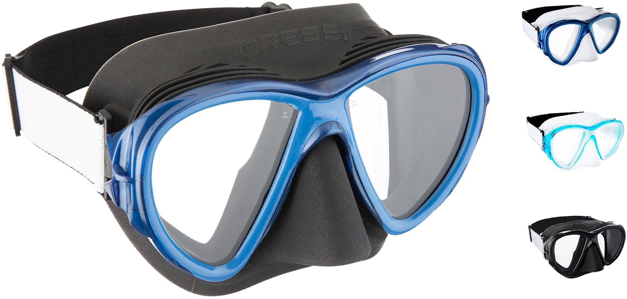 Cressi Fiji Snorkeling Mask – Anti-Fog System with Elastic Fabric Strap
