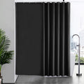 Furlinic Extra Wide Black Shower Curtain | Waterproof Fabric | 96 x 78