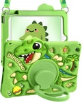 Kokaade iPad 10.2 Case – Green Dinosaur Silicone Cover with Stand