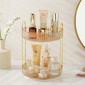2-Tier Rotating Makeup Organizer – Amber Gold Skincare Storage