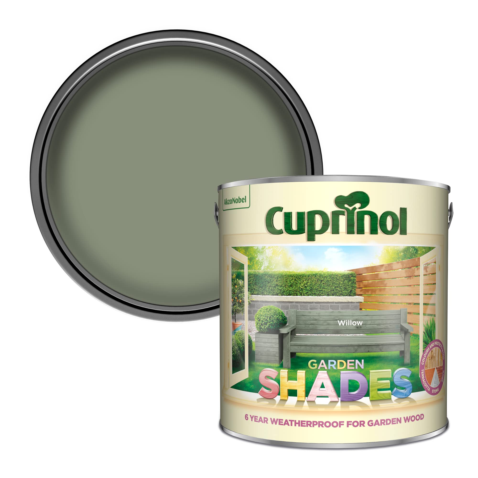 Cuprinol Garden Shades Exterior Wood Paint – Willow (2.5L Tin)
