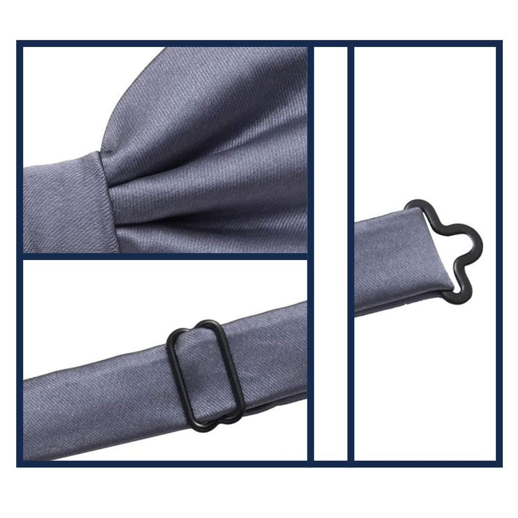 MASADA bow tie magenta - men's accessory in silk-look, continuously adjustable, handmade with hook closure - 12 x 6 cm