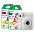 Fujifilm Instax Mini 12 Instant Camera with 40 Shot Film Pack – Clay White