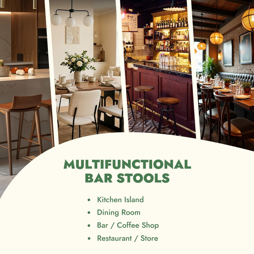 KRAMZMING Counter Height Bar Stools Set of 2, 24 Inch Linen, Gray - image 5