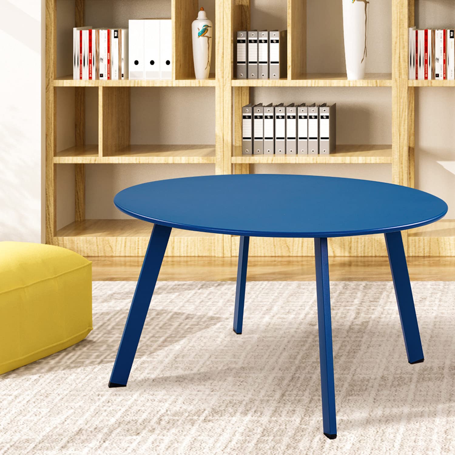 Grand Patio Round Metal Coffee Table - 70cm Rust-Resistant Outdoor Side Table