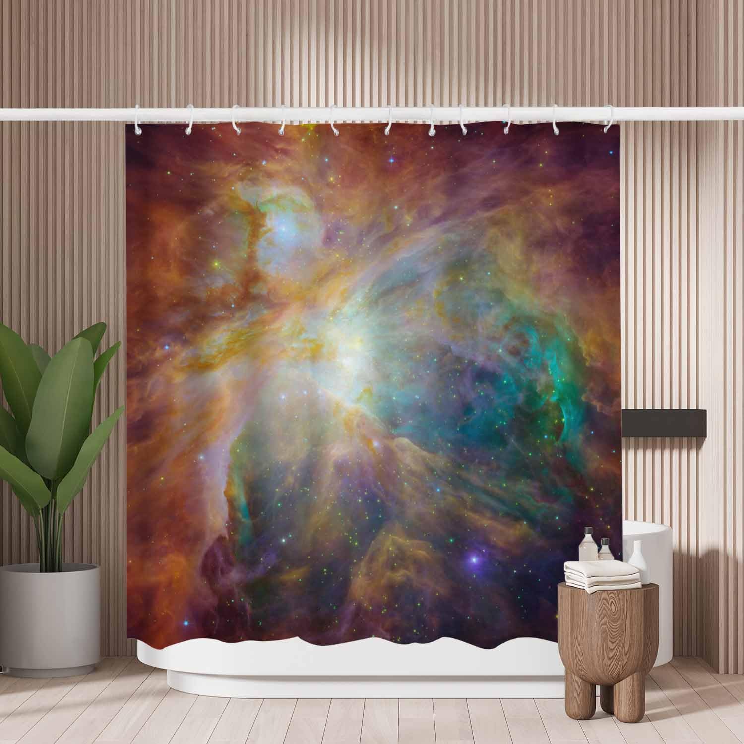 Woutay Nebula Cloud Shower Curtain – Mold Resistant Waterproof Polyester
