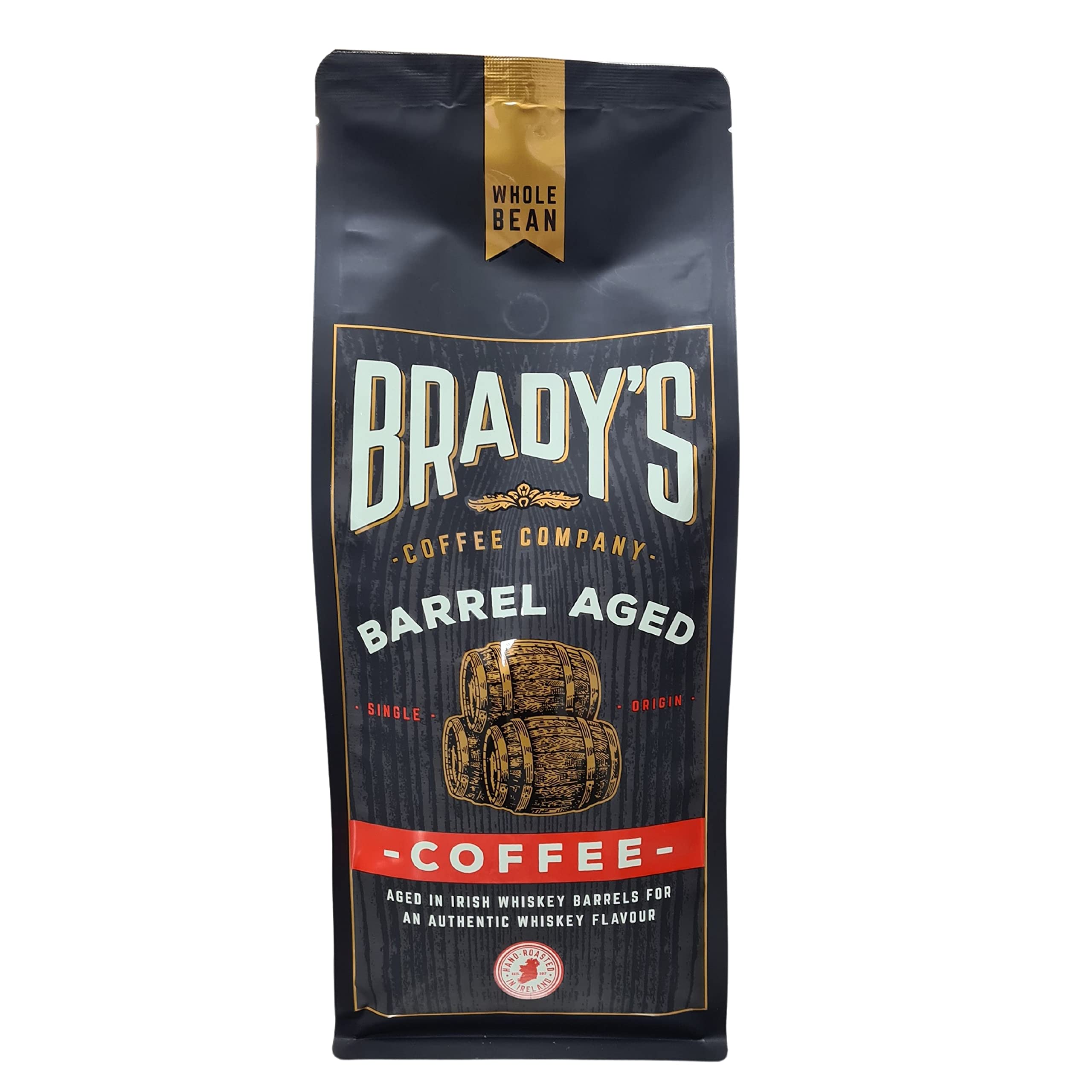 Brady's Irish Barrel Aged Whole Bean Arabica Coffee - 1kg Hand Roasted