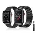 Baklon 2-Pack Stainless Steel Metal Straps for Apple Watch – Black