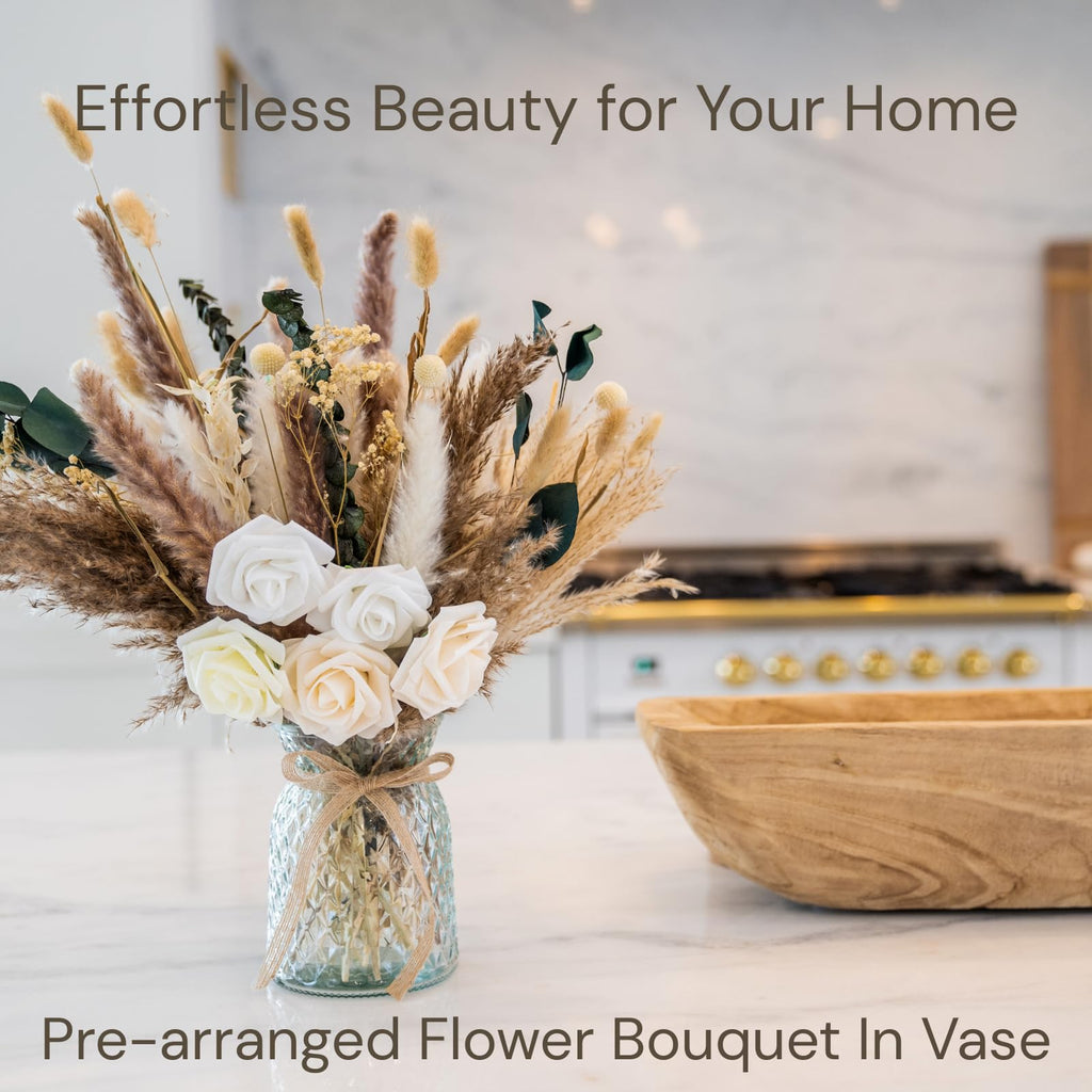 Artificial Flowers in Vase – Boho Pampas Grass Centerpiece