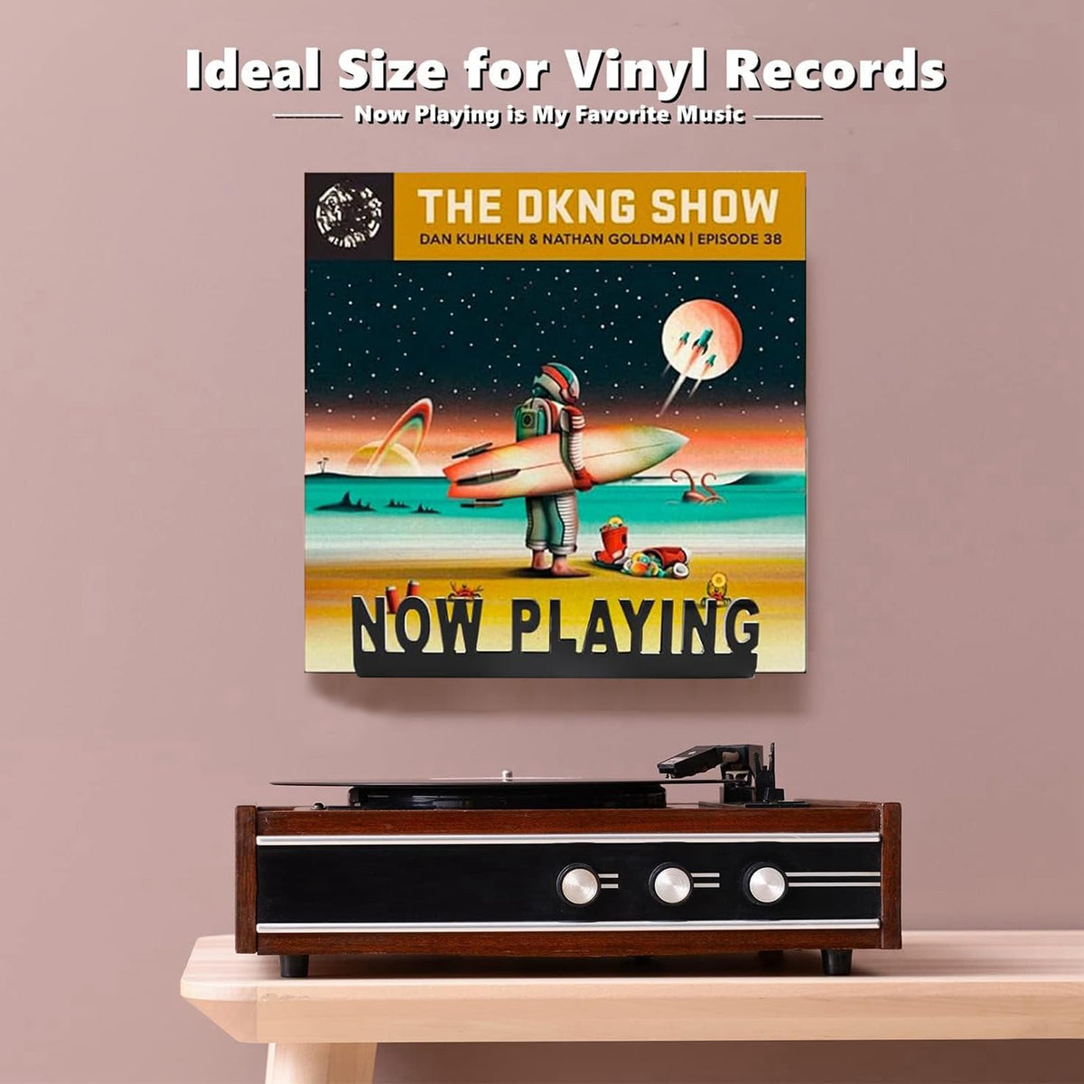 TuoYi Now Playing Vinyl Record Wall Mount Shelf, Black 7 Inch Acrylic Album Display Holder, LPS Storage Holder for Record - image 2
