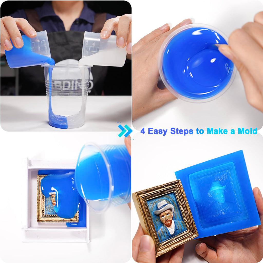 BBDINO Silicone Mold Making Kit | 30A Liquid Silicone for Resin | 4.4 lbs