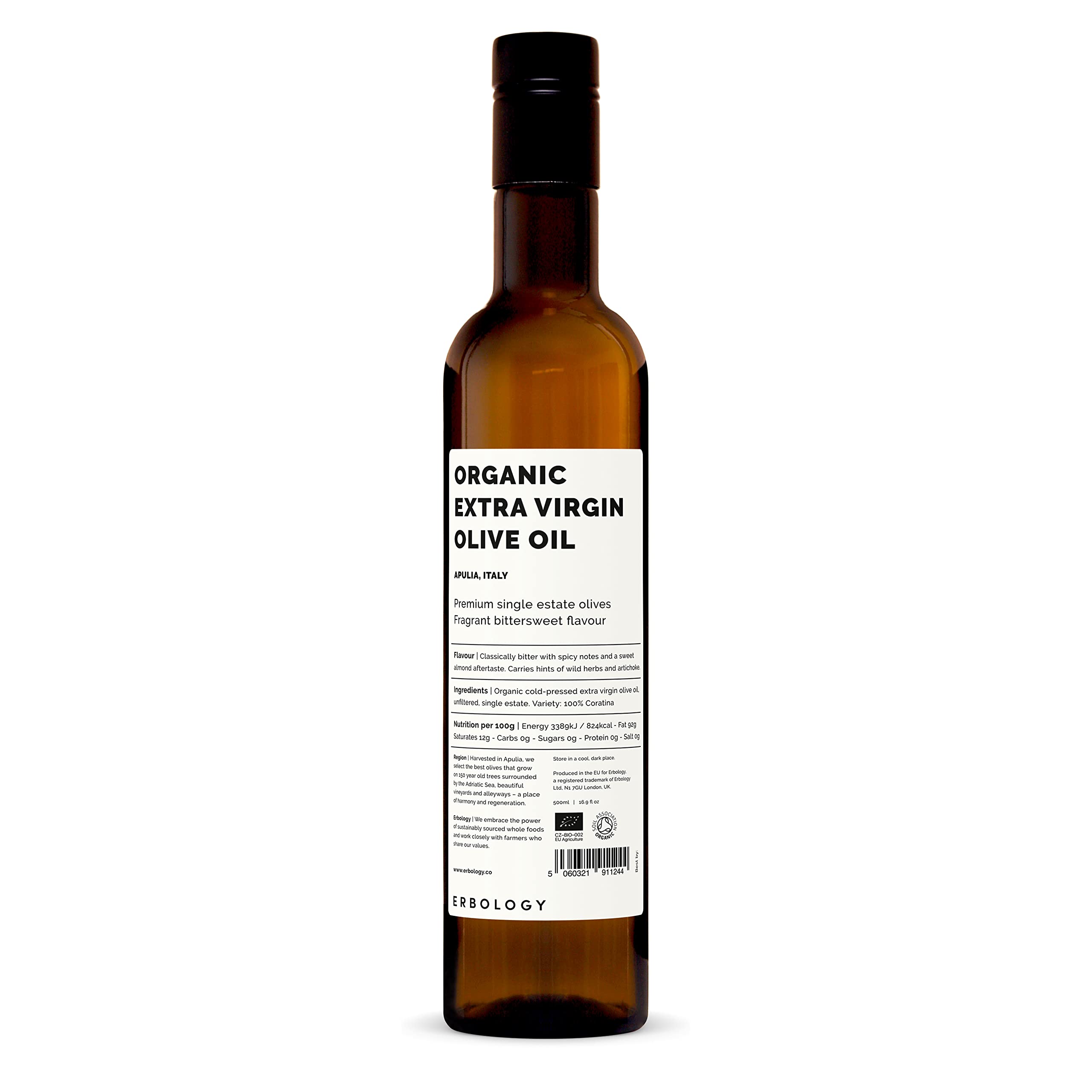 Erbology Organic Extra Virgin Olive Oil – High Polyphenol – 500ml