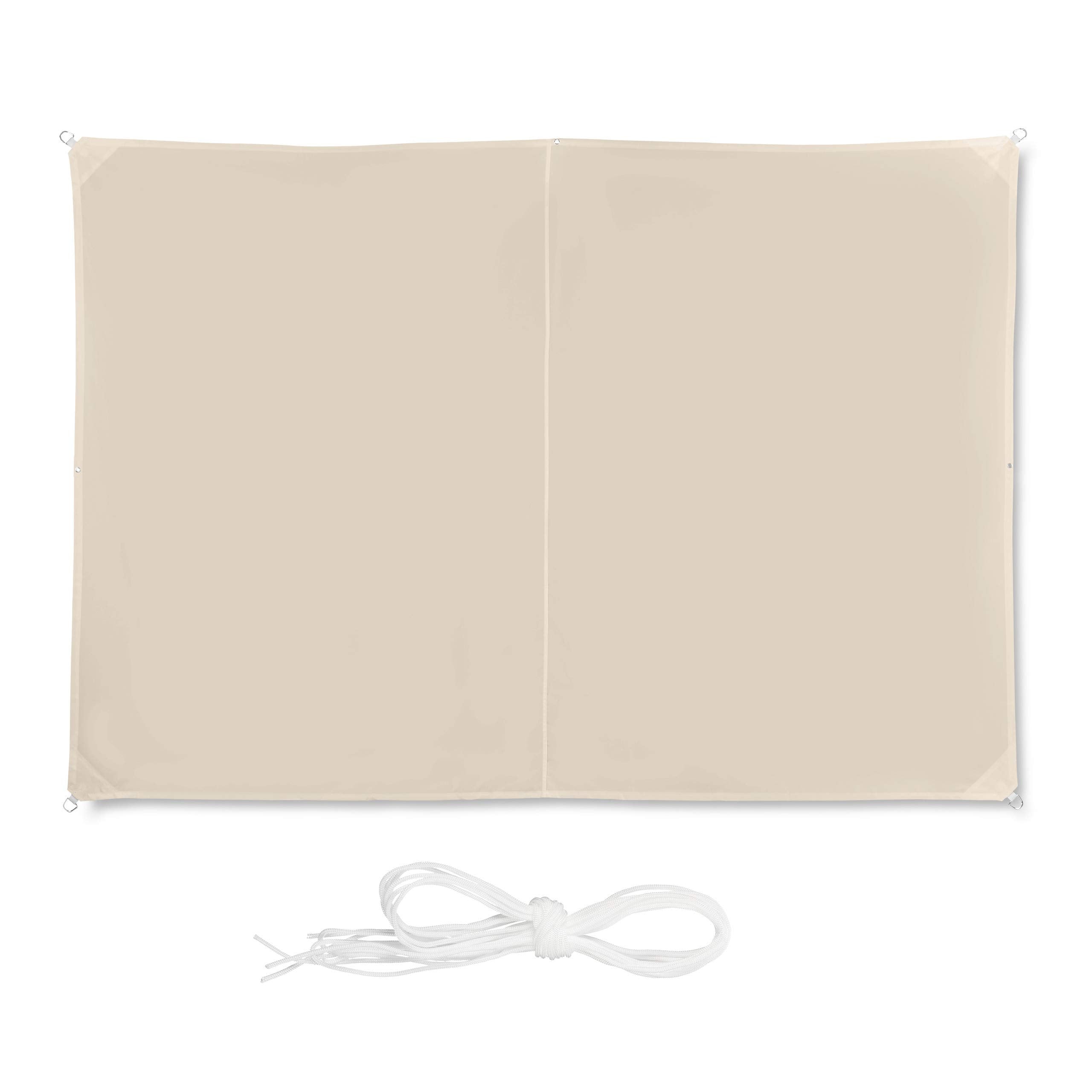 Relaxdays Rectangular Shade Sail – Water-Repellent UV Canopy, 2x3m, Beige