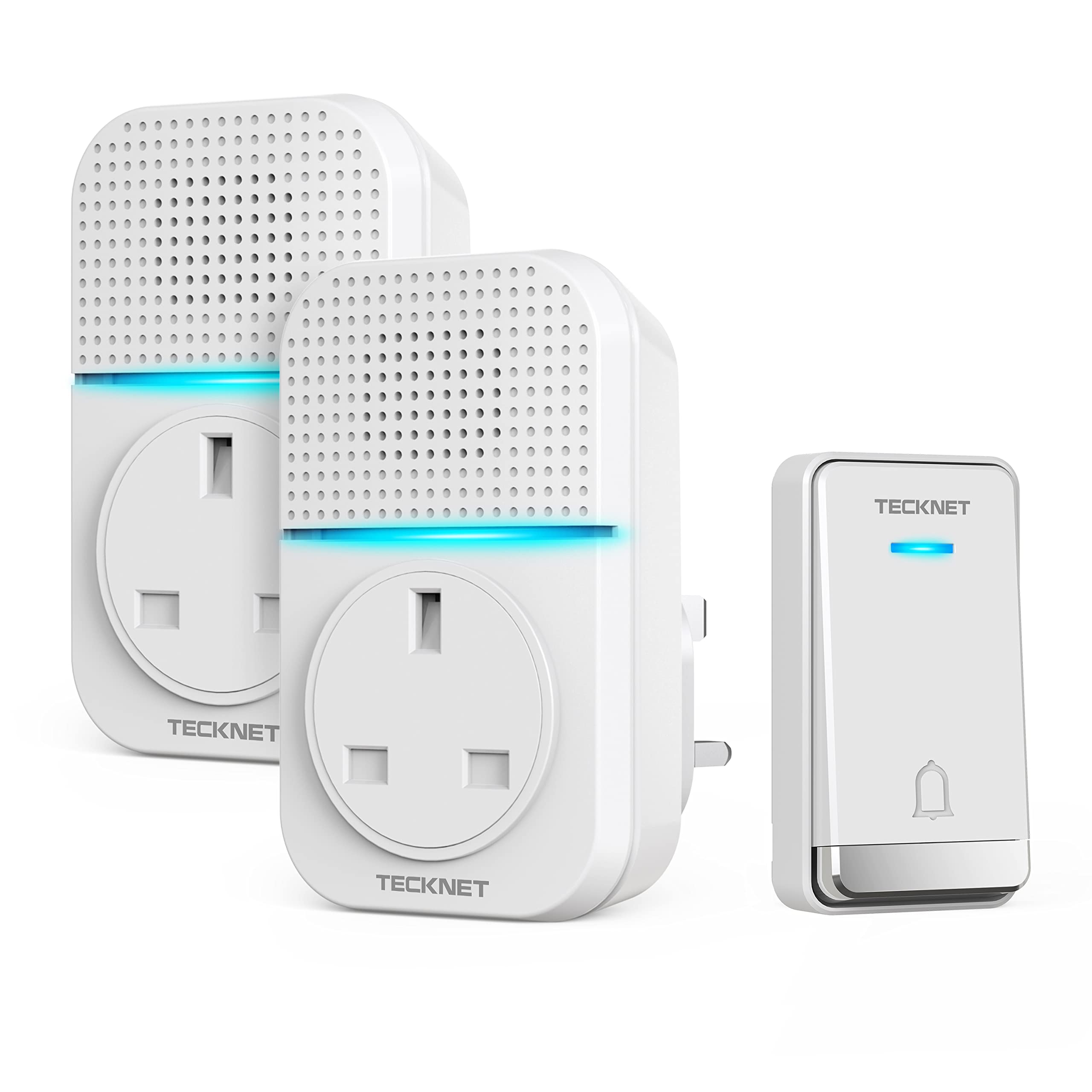 TECKNET Self-Powered Wireless Doorbell | Waterproof IP65 Twin Chime