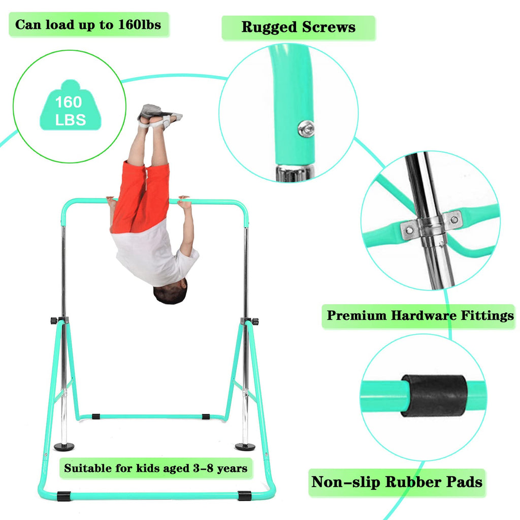 Kids Gymnastics Bar – Foldable & Adjustable Home Training Equipment