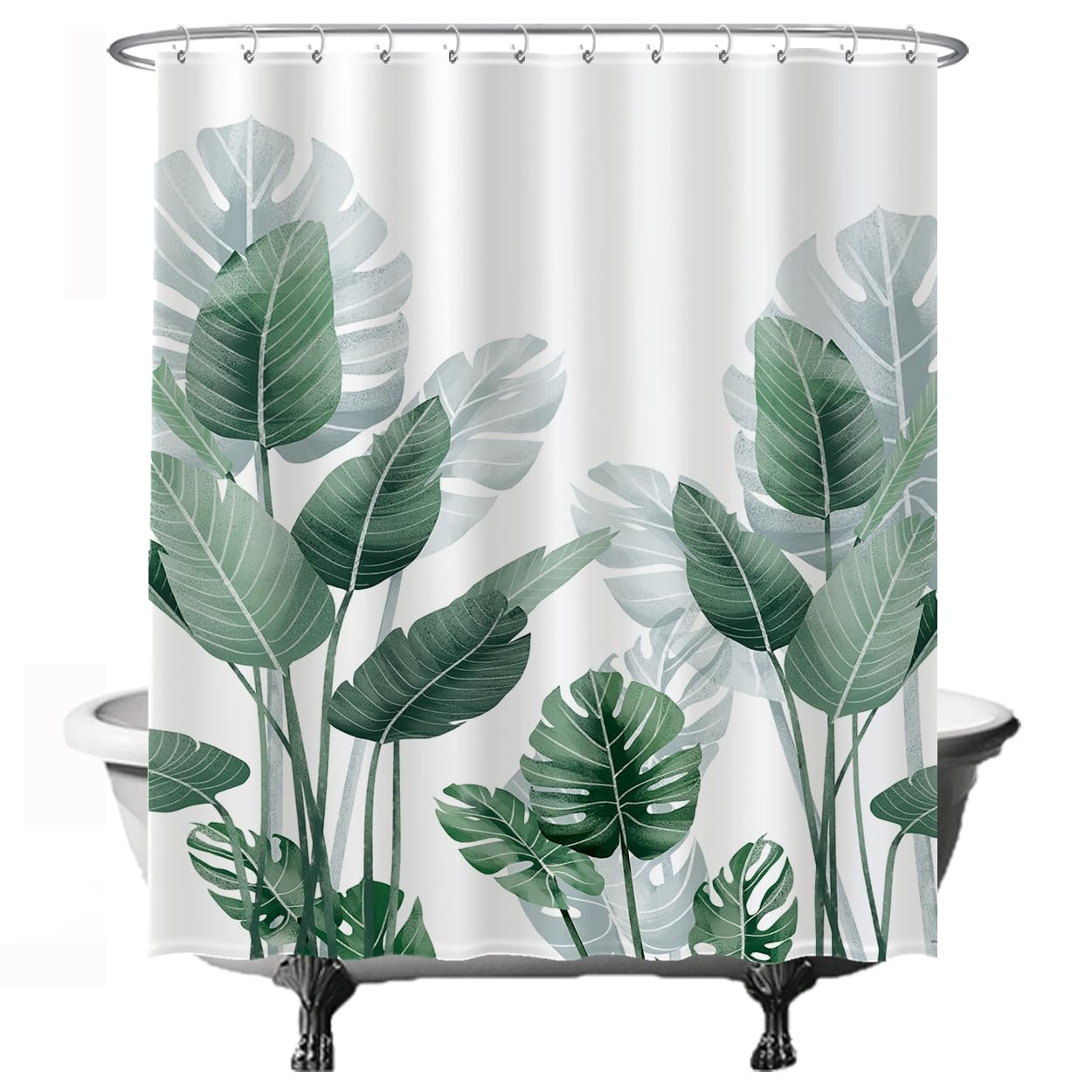 Ulticool Large Plant Shower Curtain – 180x200cm Anti-Mildew Washable