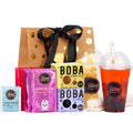 The TeaShed Fruit Bubble Tea Kit - 6 Serving DIY Boba Gift Set with Syrup