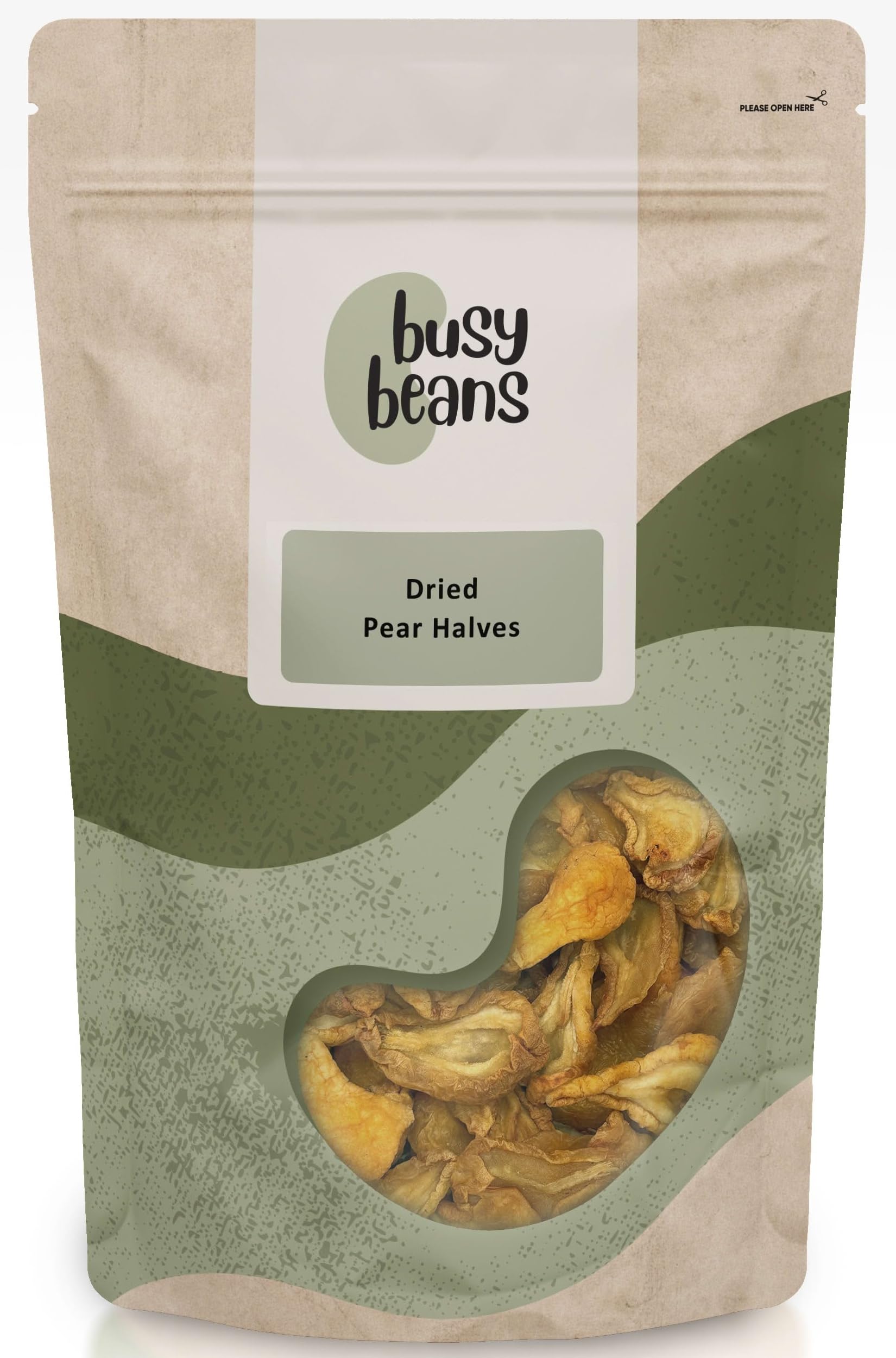 Busy Beans Dried Pear Halves – Natural Healthy Fruit Snacks (500g)