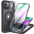 Miracase iPhone 15 Magnetic Case | Full Body Clear Cover with Screen Protector