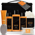 Body & Earth Men's Grooming Set | 9-Piece Fresh Citrus Bath Gift Kit