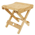 Jolof Store Bamboo Folding Sauna Stool – Portable Arc Shape Shower Chair