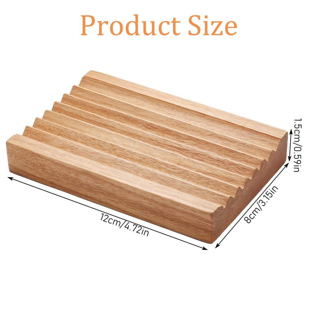 Woden Soap Dish for Shower, Bar Soap Holder with Self-Draining Tray, Handmade Wood Soaps Holder for Shower Bathroom Kitchen