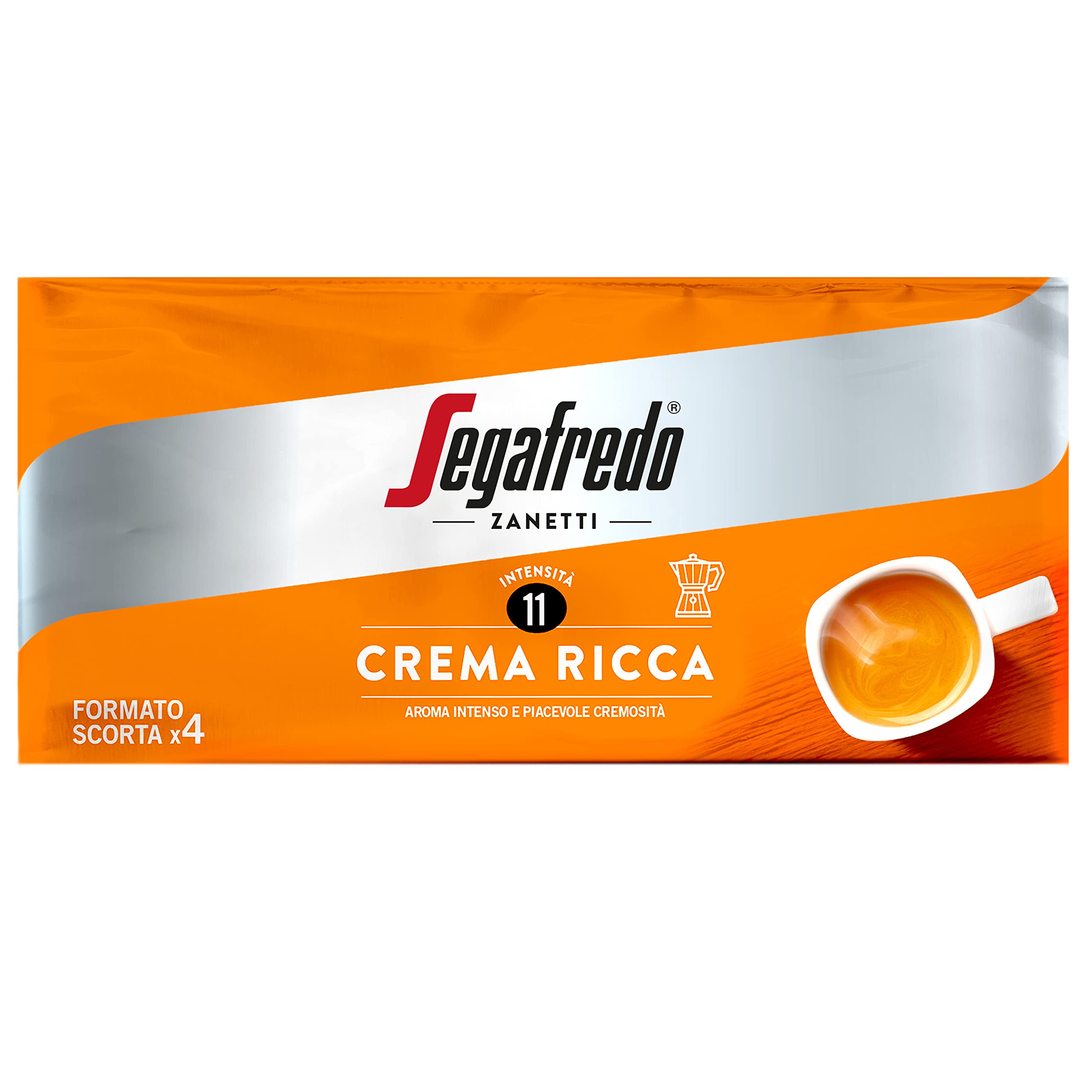 Segafredo Zanetti Crema Ricca Ground Coffee - Medium Roast (4 x 250g)