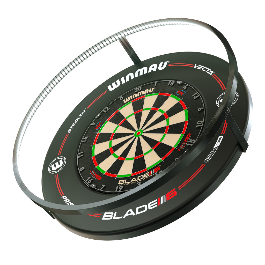 Winmau Plasma Dartboard Light – 360° LED Aluminum Ring – Black