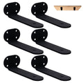 Fooaot 6-Pack Floating Shelf Brackets | 6 Inch Heavy Duty Black L Brackets