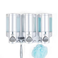 Aviva Three Chamber Shower Soap Dispenser | Satin Wall Mount Pump