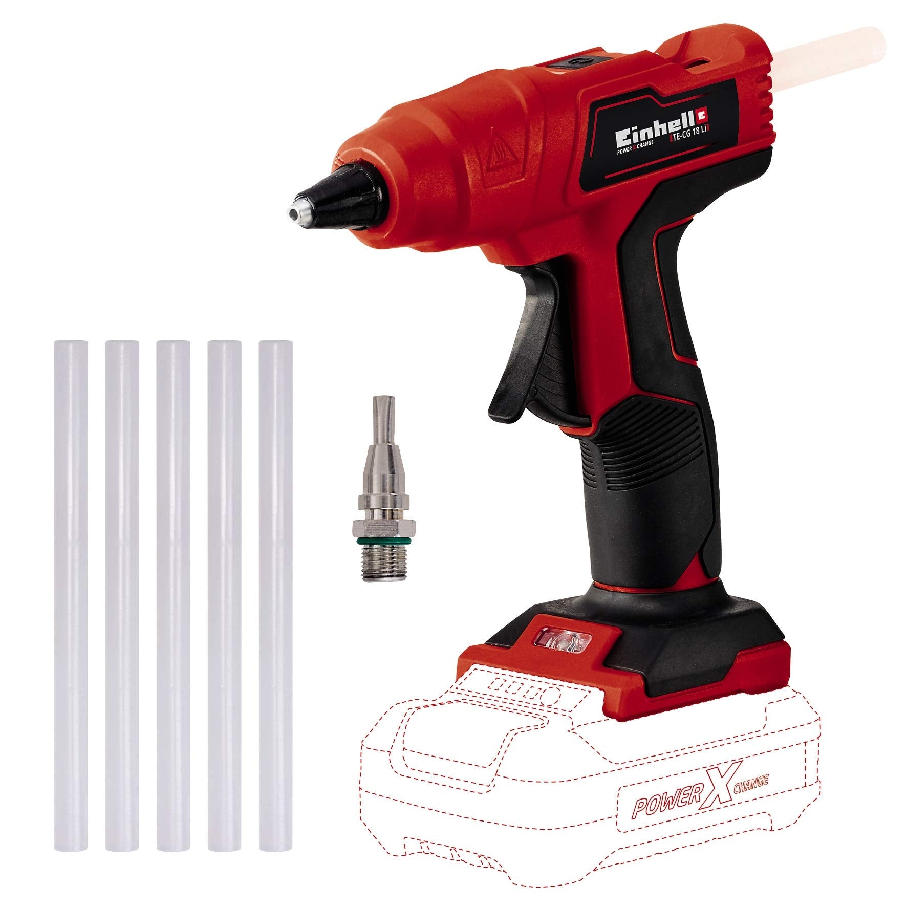 Einhell TE-CG 18 Li Cordless Hot Glue Gun – 18V Power X-Change Solo