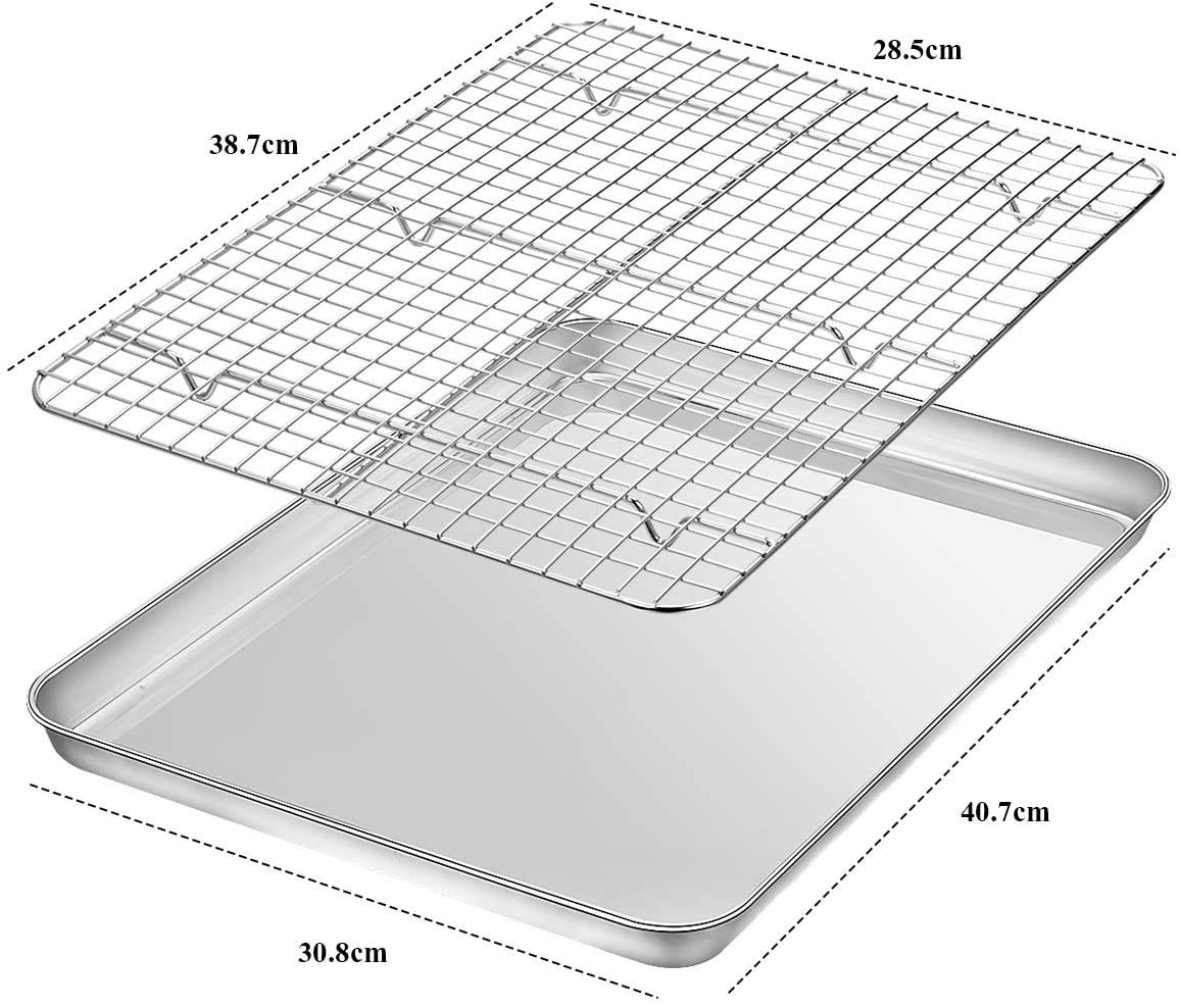 Umiten Stainless Steel Baking Sheet and Cooling Rack Set, 4-Piece